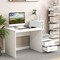 White Computer Desk with Drawers and Bookshelf 51" Home Office Writing Table with Storage